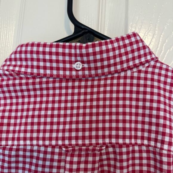 J. Crew Mens Gingham Long-Sleeve Button-Down Oxford Shirt Size M Slim Red/White - Picture 5 of 10